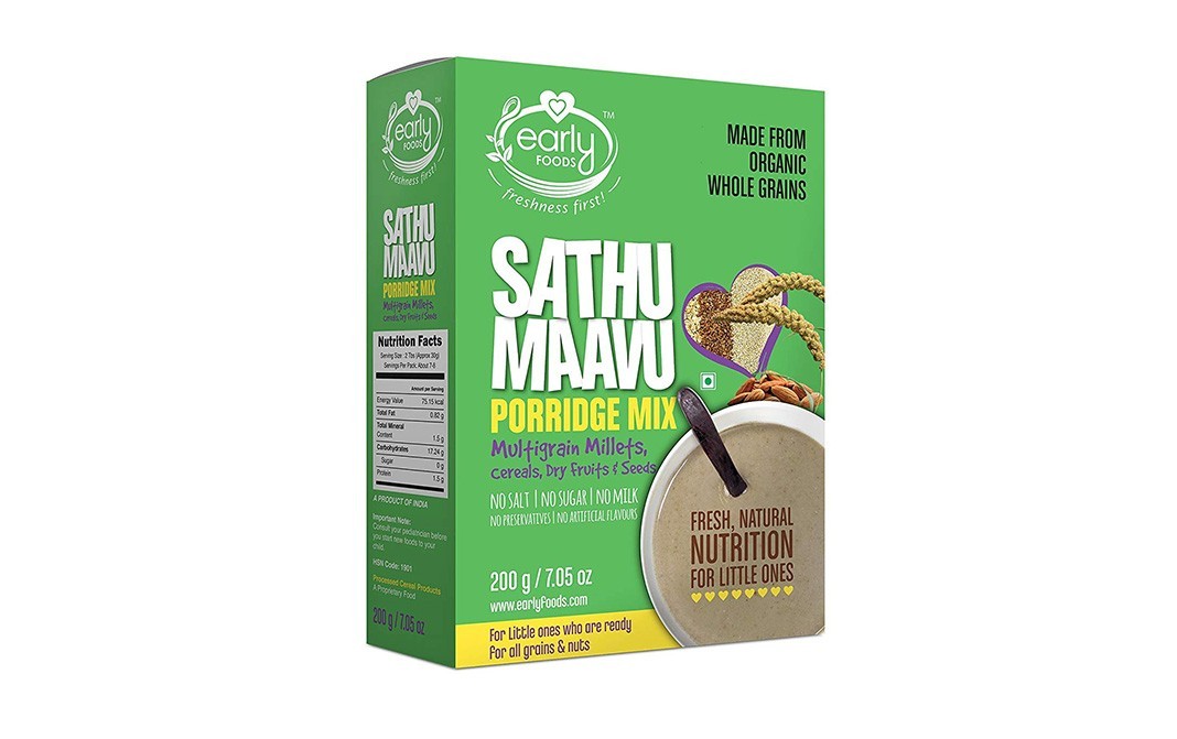Early Foods Sathu Maavu Porridge Mix (Multigrain Millets, Cereals, Dry Fruits & Seeds   Box  200 grams